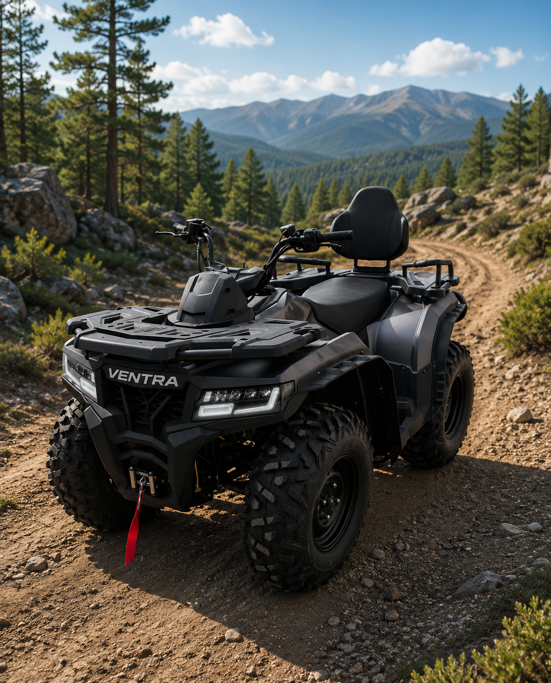 Ventra Vortex V300 300cc utility all-terrain vehicle on a mountain trail