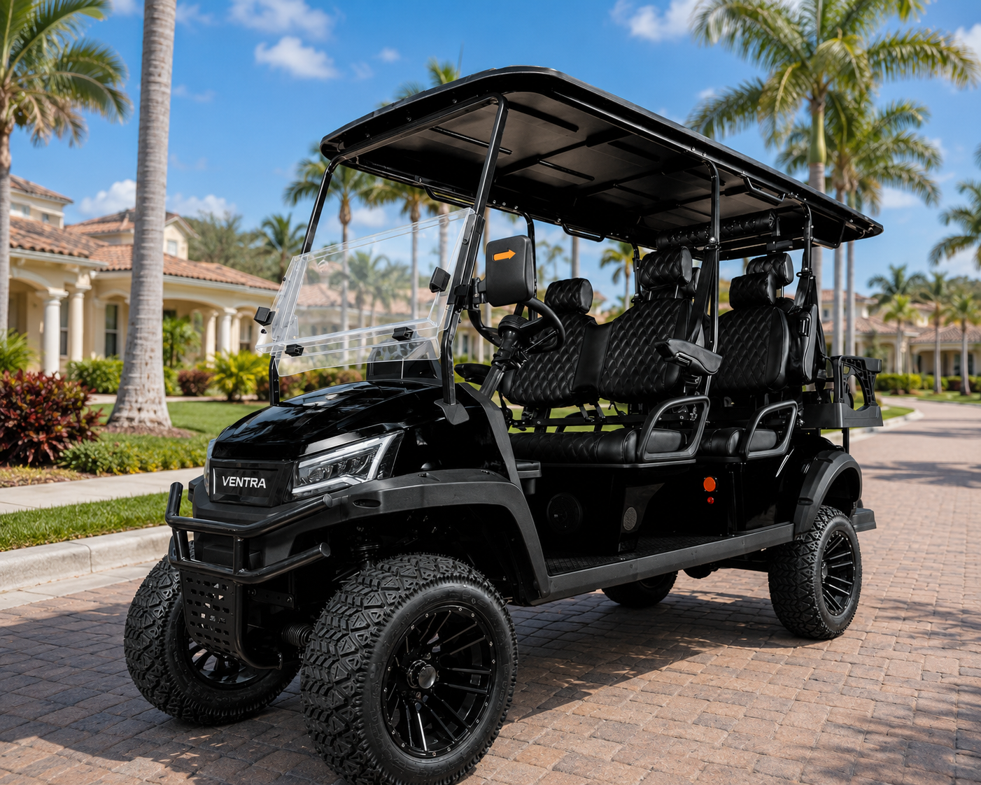 Ventra Zefyr Z42 six-seat 4+2 electric golf cart